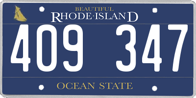 RI license plate 409347