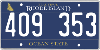 RI license plate 409353