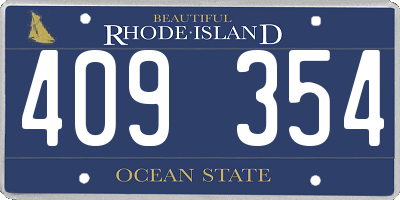 RI license plate 409354