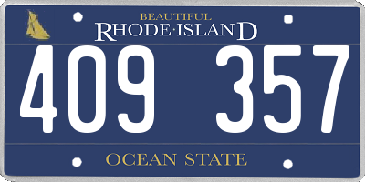RI license plate 409357