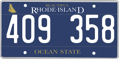 RI license plate 409358