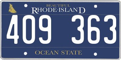 RI license plate 409363