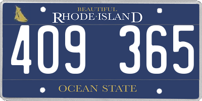 RI license plate 409365