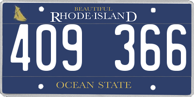 RI license plate 409366
