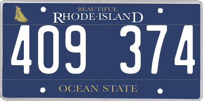 RI license plate 409374