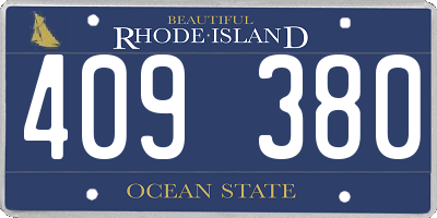 RI license plate 409380