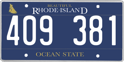 RI license plate 409381