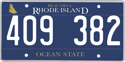 RI license plate 409382