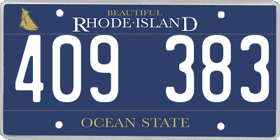 RI license plate 409383