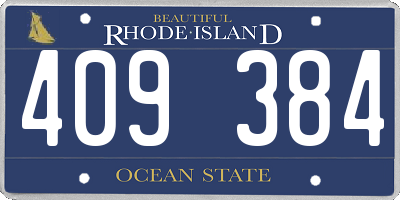 RI license plate 409384