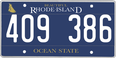 RI license plate 409386