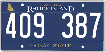 RI license plate 409387
