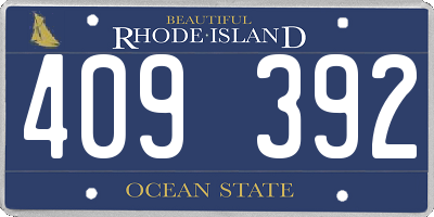 RI license plate 409392