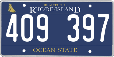 RI license plate 409397