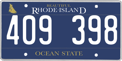 RI license plate 409398