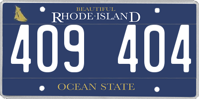 RI license plate 409404
