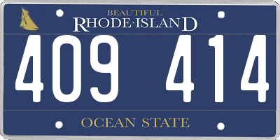 RI license plate 409414