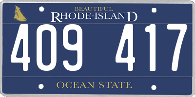 RI license plate 409417