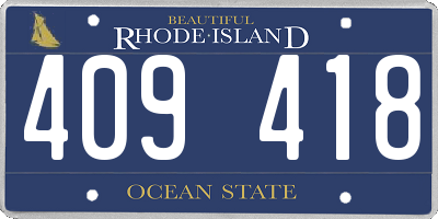 RI license plate 409418