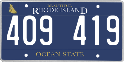 RI license plate 409419