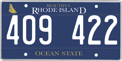 RI license plate 409422