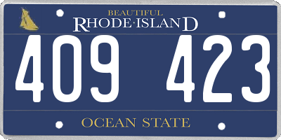 RI license plate 409423