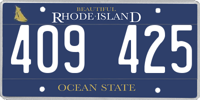 RI license plate 409425