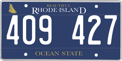 RI license plate 409427