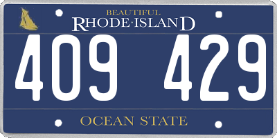 RI license plate 409429
