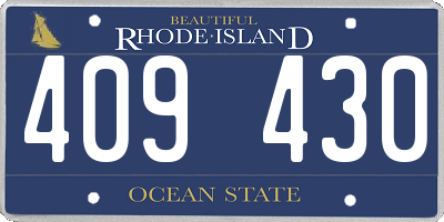 RI license plate 409430
