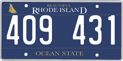 RI license plate 409431