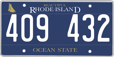 RI license plate 409432