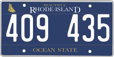 RI license plate 409435
