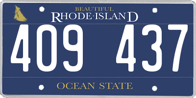 RI license plate 409437