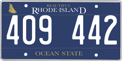 RI license plate 409442