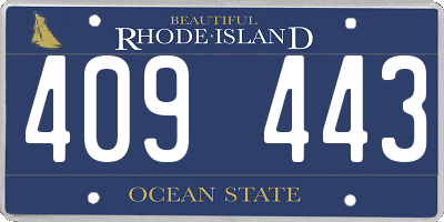 RI license plate 409443