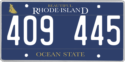 RI license plate 409445