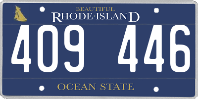 RI license plate 409446
