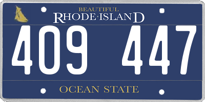 RI license plate 409447