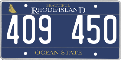 RI license plate 409450