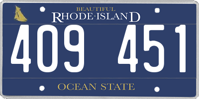 RI license plate 409451