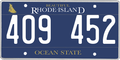 RI license plate 409452