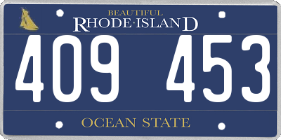 RI license plate 409453