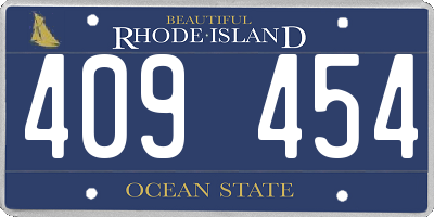 RI license plate 409454