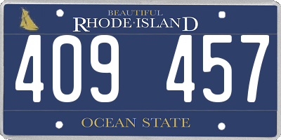 RI license plate 409457