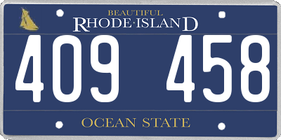 RI license plate 409458