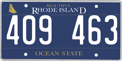 RI license plate 409463