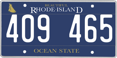 RI license plate 409465