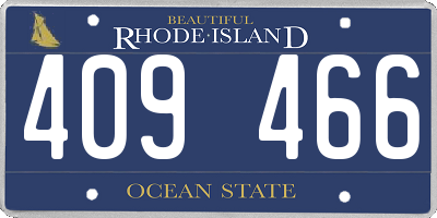 RI license plate 409466