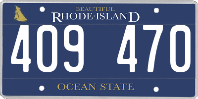 RI license plate 409470